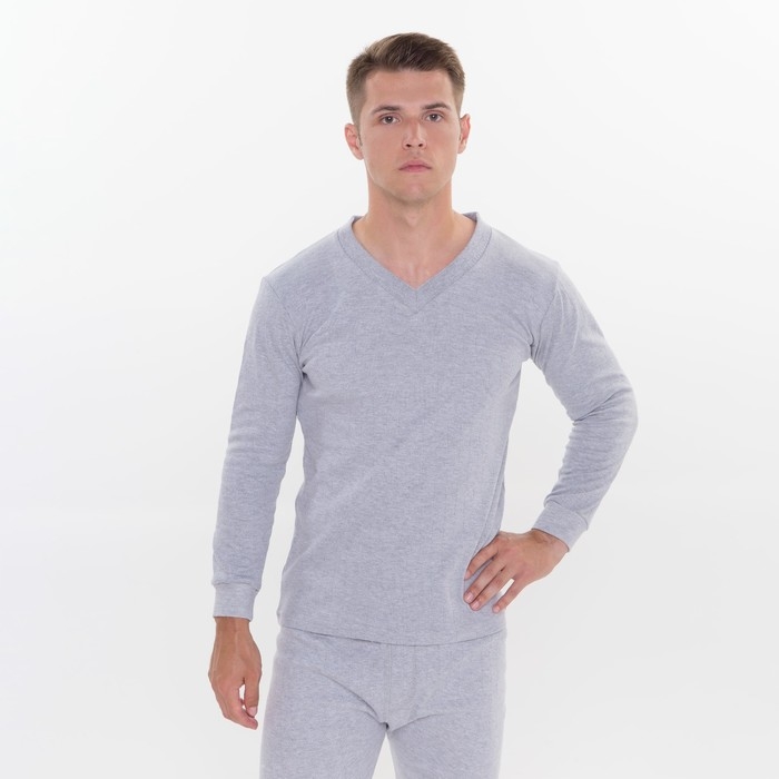 Комплект термо мужской (фуфайка, кальсоны) цвет серый меланж, р-р 50-52