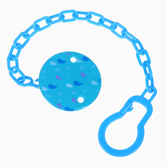 Набор: Соска - пустышка с держателем &laquo;Пингвин&raquo;, анатомическая +6 мес, цвет голубой