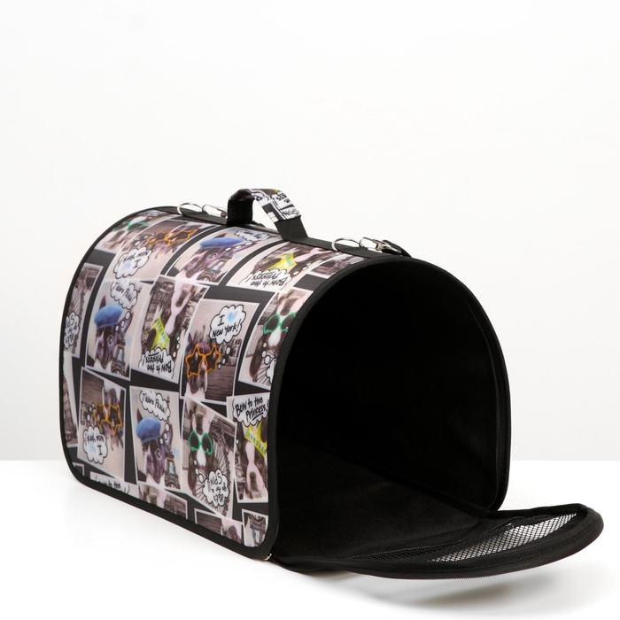 Сумка - переноска для животных с принтом, 46&times;28.5&times;30 см, цвет МИКС