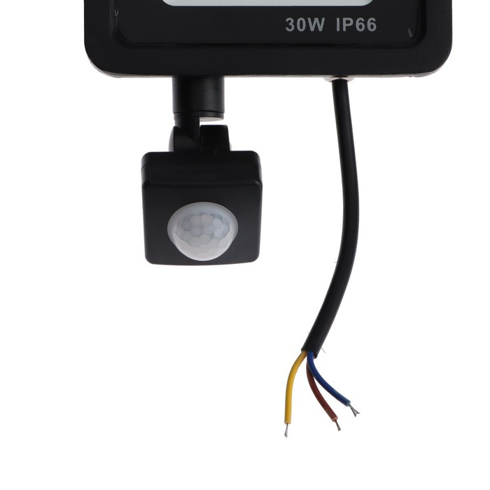 Прожектор светодиодный, 30 Вт, 2700 Лм, 6500К, Датчик движения, IP66 Прожектор светодиодный, 30 Вт, 2700 Лм, 6500К, Датчик движения, IP66