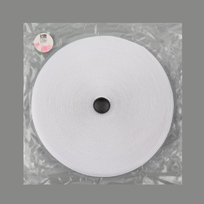 Липучка гибридная, 20 мм &times; 25 &plusmn; 1 м, цвет белый