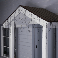 Гирлянда &laquo;Бахрома&raquo; 3 &times; 0.6 м, IP44, УМС, тёмная нить, 160 SMD-LED, свечение тёплое белое, 220 В