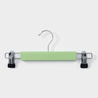 Вешалки для брюк и юбок LaDо́m Brillant, 28&times;12&times;2,3 см, 2 шт, деревянные, с зажимами, цвет фисташковый