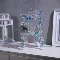 Светодиодная фигура &laquo;Олень&raquo;, 21 &times; 32 &times; 14 см, текстиль, металл, 220 В, свечение тёплое белое