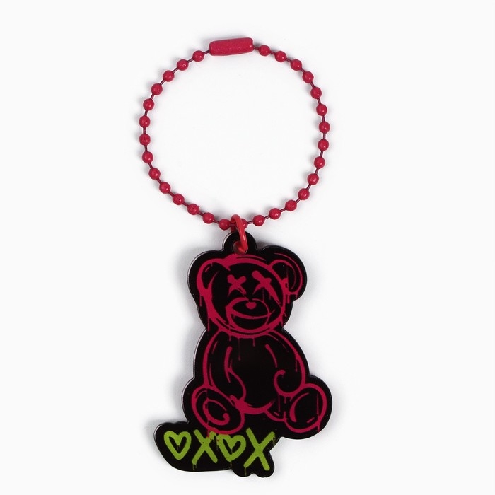 Брелок для ключей акриловый на цепочке &laquo;Медведь&raquo;, 3.7 х 9 см