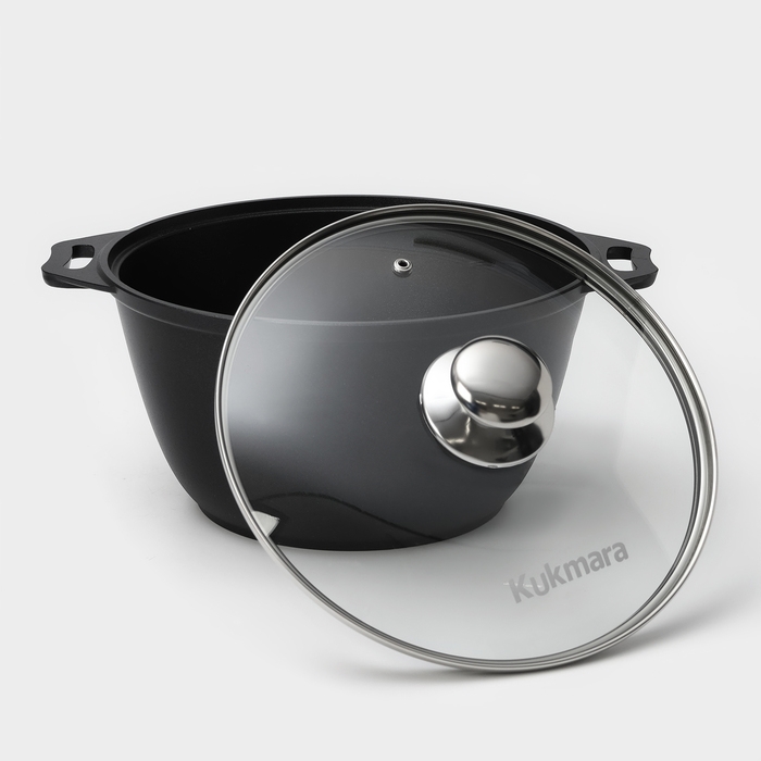 Набор кухонной посуды &laquo;Традиция №1&raquo;, антипригарное покрытие, крышка, цвет чёрный