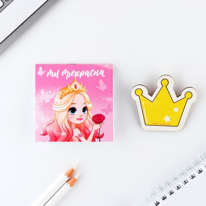 Подарочный набор: блокнот и значок &laquo;Принцесса&raquo;