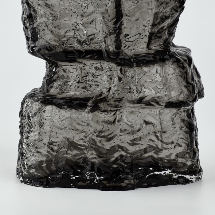 Ваза для цветов &laquo;Маунтин блэк&raquo; из черного стекла 25&times;15,5&times;15,5 см