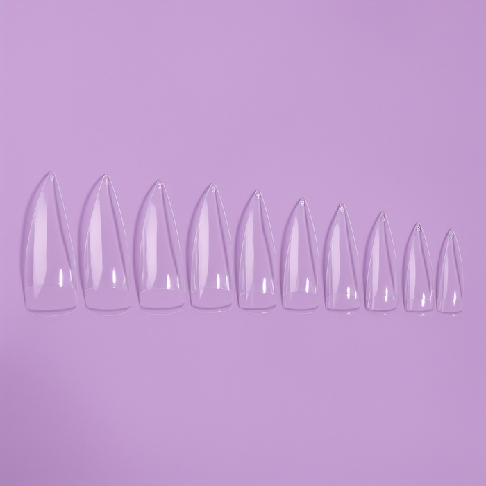 Типсы для наращивания ногтей, 100 шт, форма миндаль, короткая контактная зона, цвет прозрачный