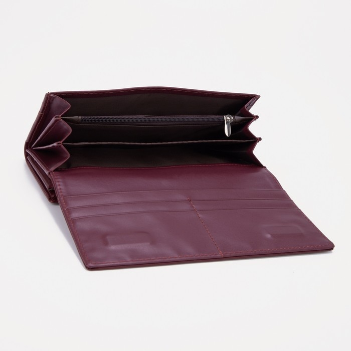 Кошелёк женский на магнитах, цвет бордовый