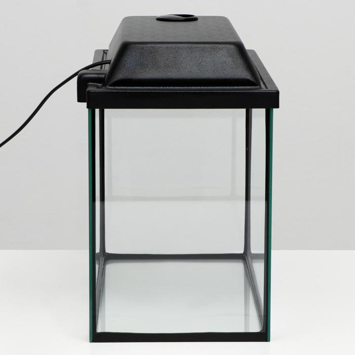 Аквариум Прямоугольный "Атолл" с крышкой, 29 литров, 43 х 22,5 х 30/35 см, чёрный