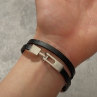 Браслет кожа &laquo;Шаман&raquo; пластина, цвет серебро, 35,5 см