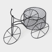 Подставка для цветов Доляна &laquo;Велосипед&raquo;, d=8 см, 18&times;10&times;13 см, цвет чёрный