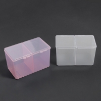 Органайзер для хранения, с крышкой, 2 секции, 6,7 &times; 12,5 &times; 7,5 см, цвет МИКС