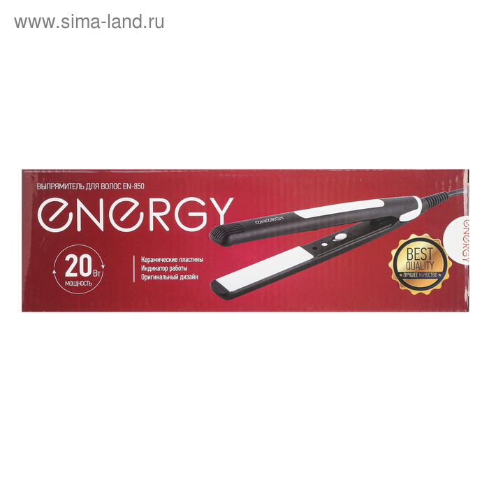 Выпрямитель ENERGY EN-850, 20 Вт, керамическое покрытие, 22х85 мм, до 220&deg;С, черный