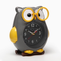 Часы - будильник настольные "Сова", дискретный ход, циферблат d-7.5 см, 13 х 11 см, 2AА