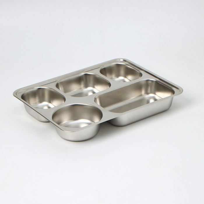 Поднос из нержавеющей стали, 5 секций, 28&times;22&times;4 см