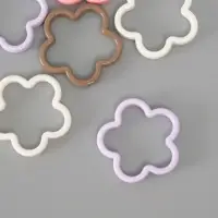 Бусина для творчества пластик "Цветок" МИКС 4,2х4,2х0,6 см