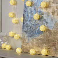 Гирлянда «Нить» 5 м с насадками «Клубки золотистые», IP20, прозрачная нить, 20 LED, свечение тёплое белое, 220 В Гирлянда «Нить» 5 м с насадками «Клубки золотистые», IP20, прозрачная нить, 20 LED, свечение тёплое белое, 220 В