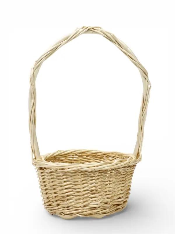 Корзина плетеная ива 15 х 15 х _ см, ручка h=14 см белый