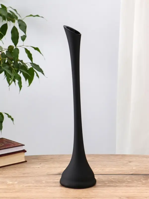 Ваза &laquo;Пять вечеров&raquo;, фристайл, d=3.5 см, 40&times;9.5 см, стекло, чёрная матовая