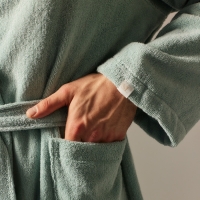 Халат махровый с капюшоном мужской SL HOME: Basic "Аззура", размер M, 100% хлопок, 420 г/м2 Халат махровый с капюшоном мужской SL HOME: Basic "Аззура", размер M, 100% хлопок, 420 г/м2