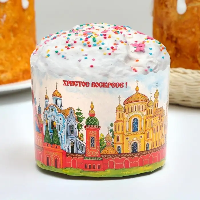 Форма бумажная для кулича Деко-про &laquo;Кремли&raquo;, 11&times;8.5 см, МИКС