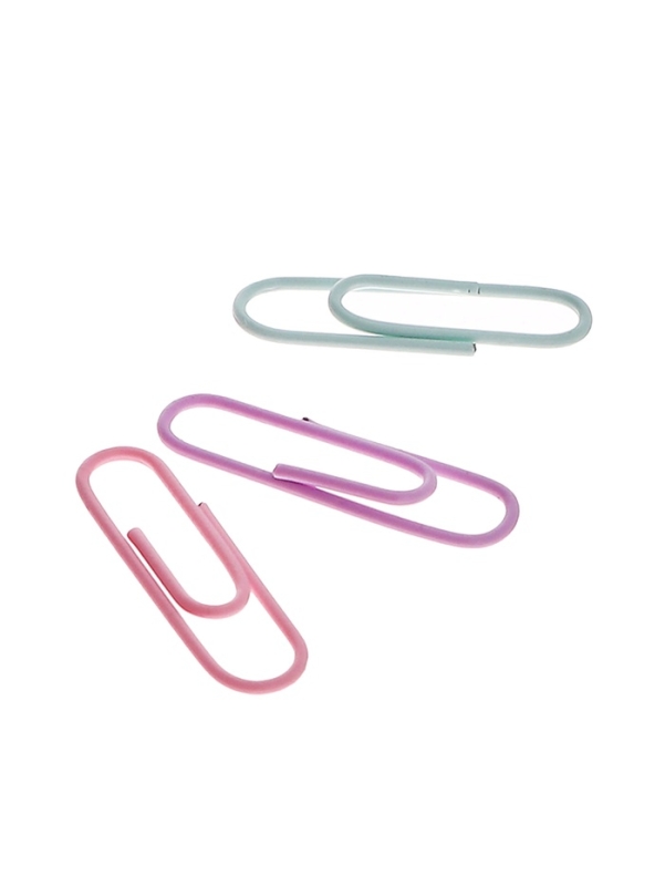 Скрепки 28мм пастель в пластиковой тубе 300 штук