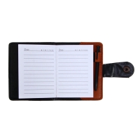 Записная книжка с ручкой А7, 72 листа в линейку, обложка комбинированная ПВХ с застёжкой на кнопке