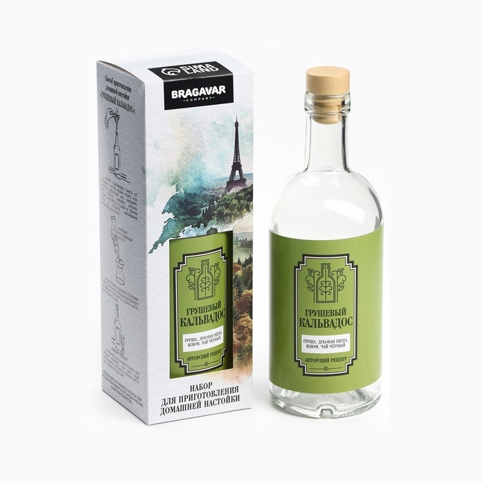 Подарочный набор для приготовления настойки «Грушевый кальвадос», набор трав и специй 20 г., бутылка 500 мл., инструкция Подарочный набор для приготовления настойки «Грушевый кальвадос», набор трав и специй 20 г., бутылка 500 мл., инструкция