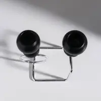 Подсвечник металл,дерево на 2 свечи"Шары.Абстракция"d=2,2 см чёрный и хром11,5х7х16,2 см