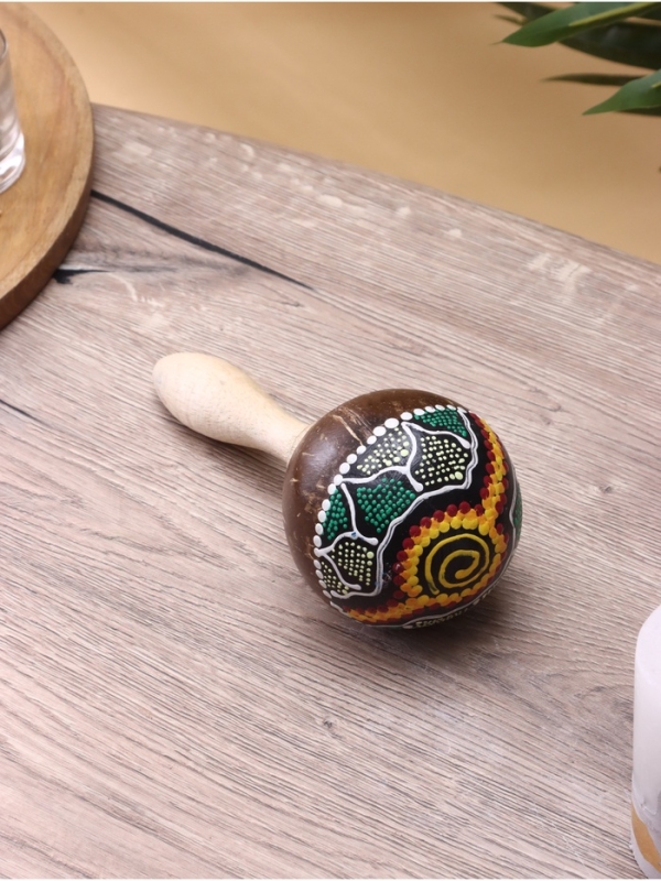 Сувенирный музыкальный инструмент "Маракас" махагон, кокос 10х10х20 см