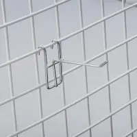 Крючок на сетку одинарный, d=3,5 мм, L=10 см, цвет хром