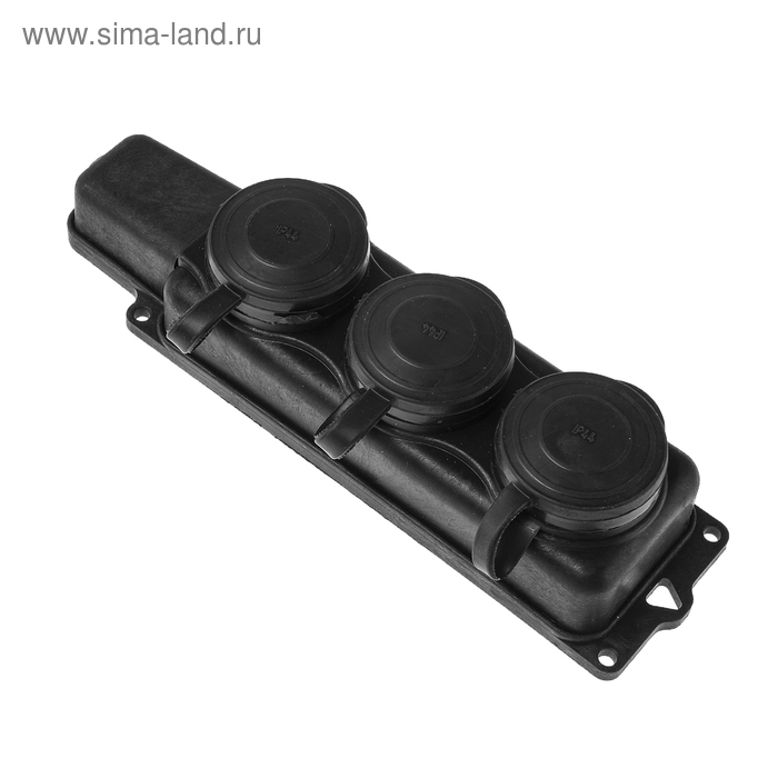 Розетка штепсельная переносная "Элект" РП 16-334, трёхместная, с з/к, брызгозащищенная