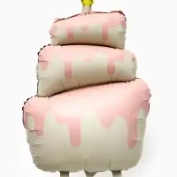 Воздушные шары "Розовый тортик" фольга, латекс, набор 12 штук