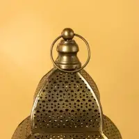 Подсвечник фонарь "Золотой полумесяц" железо 15х15х50,5 см