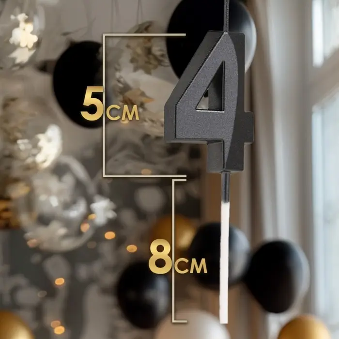 Свеча в торт на шпажке &laquo;Цифра 4&raquo;, черная, 5 см