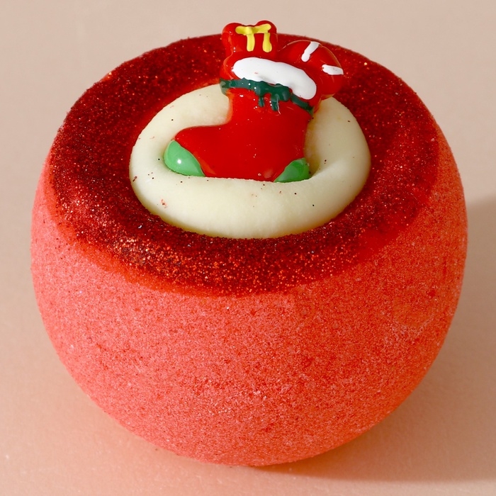 Бомбочка для ванны с игрушкой ЧИСТОЕ СЧАСТЬЕ &laquo;Рождественский Носок&raquo;, 130 г, Новый Год