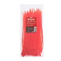 Хомут нейлоновый для стяжки, ТУНДРА, 3.6&times;200 мм, красный, 100 шт.