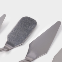 Лопатки - мастихины кондитерские Доляна, 22&times;2&times;1,5 см, набор 5 шт, нержавеющая сталь, деревянная ручка, коричневый