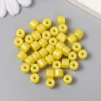 Бусины для творчества пластик цилиндр "Лимон" набор 20 гр 0,6х0,6х0,5 см