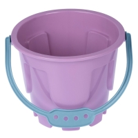 Песочный набор: ведро 1,2 л, лопатка,грабли,4 формочки, лейка 0,2 л, бледно-розовый
