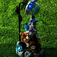 Садовая фигура "Гном лесничий", 14х12х25 см, с подсветкой