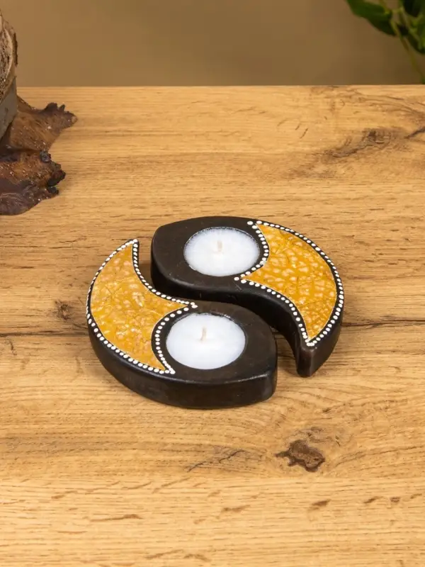 Набор свечей "Инь Янь" керамика, 13х13х2 см