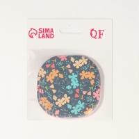 Зеркало карманное «Узор», с подставкой, 8 × 8 см, цвет чёрный Зеркало карманное «Узор», с подставкой, 8 × 8 см, цвет чёрный