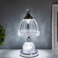 Лампа настольная RISALUX &laquo;Переливы&raquo;, LED, 10 Вт, ночник 3 Вт, хром, 13.5&times;13.5&times;33 см