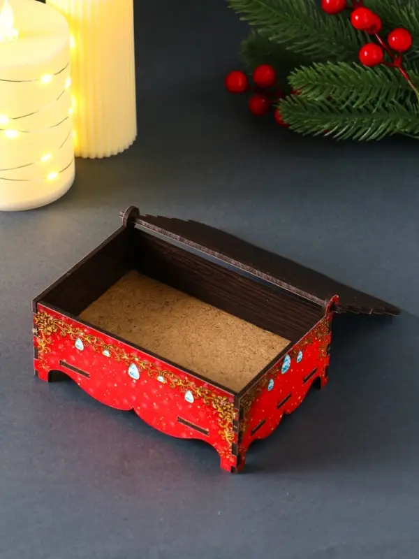 Шкатулка новогодняя "Счастья" 14х9,3х6 см