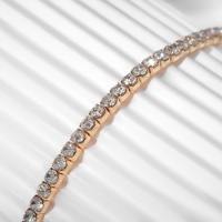 Браслет &laquo;Лёд&raquo; 1 ряд, цвет белый в золоте, 7 см