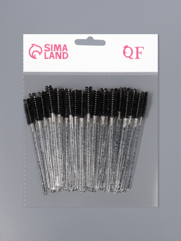 Щёточки для бровей и ресниц, набор - 50 шт, 9,5 см, цвет чёрный/прозрачный Щёточки для бровей и ресниц, набор - 50 шт, 9,5 см, цвет чёрный/прозрачный