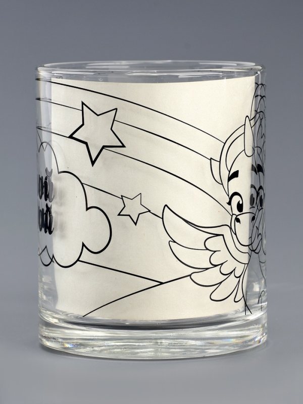 Роспись стеклянной кружки красками "Самой милой" Единорожка